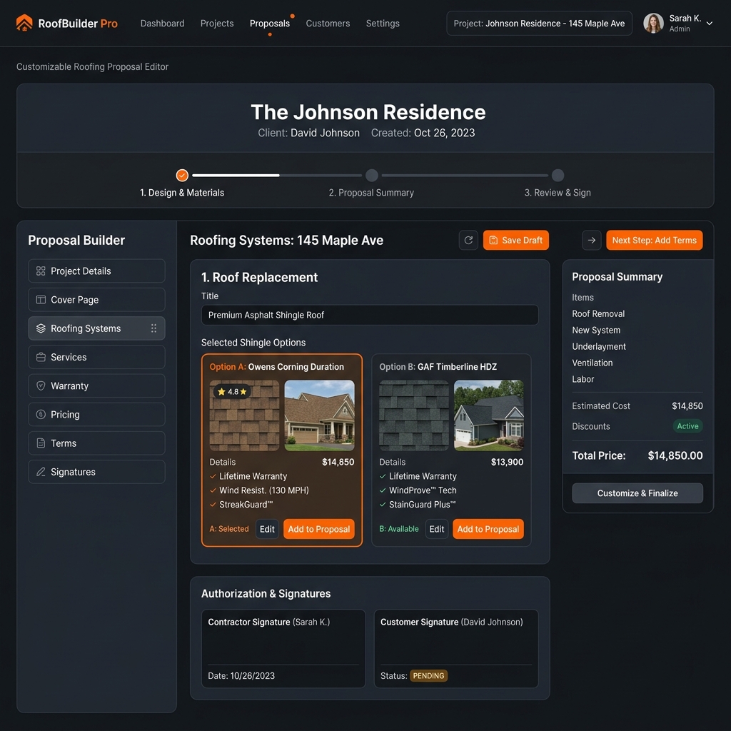 Proposal Builder Mockup